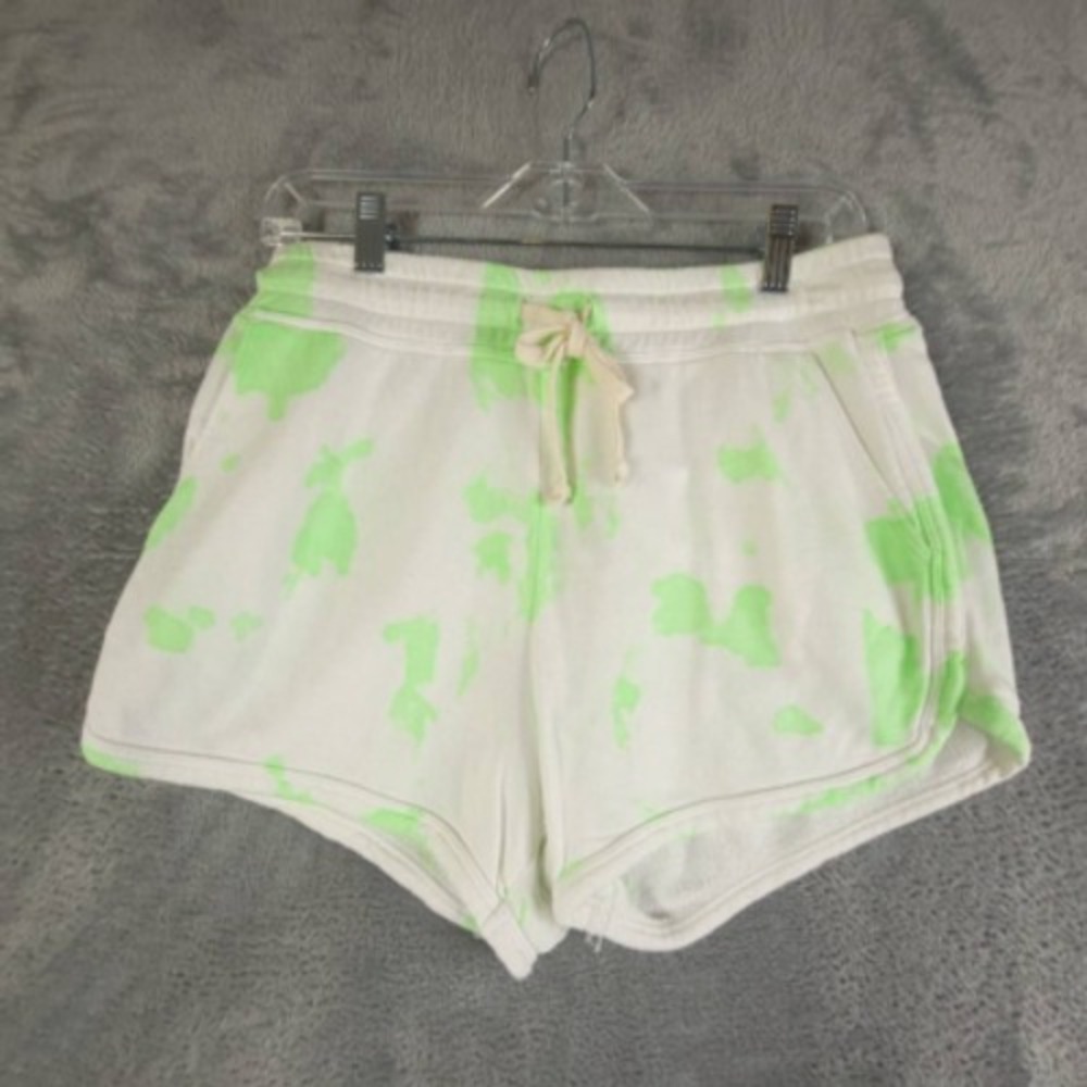 Sundry Womens Sweatshorts Green Tie Dye Drawstring Pockets Juniors USA 3 New